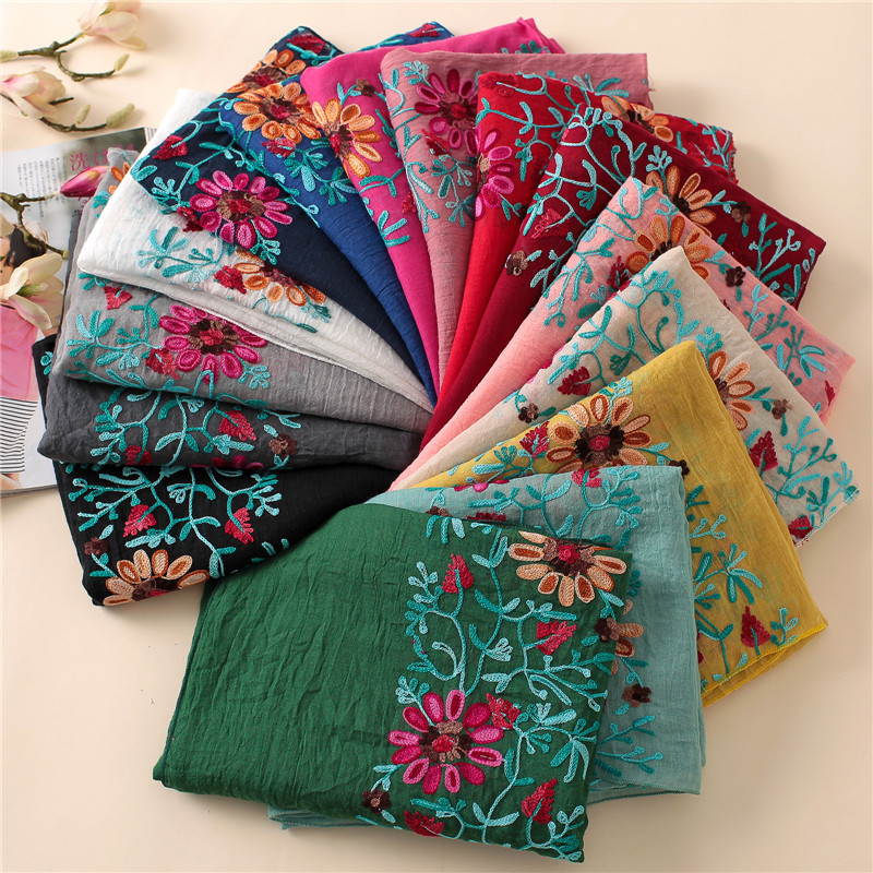 2026 Plain Embroider Floral Vi - Bandana Cotton recension och pris
