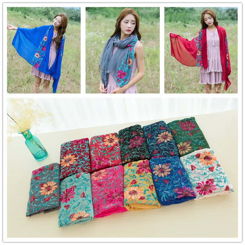 2026 Plain Embroider Floral Vi - Bandana Cotton recension och pris