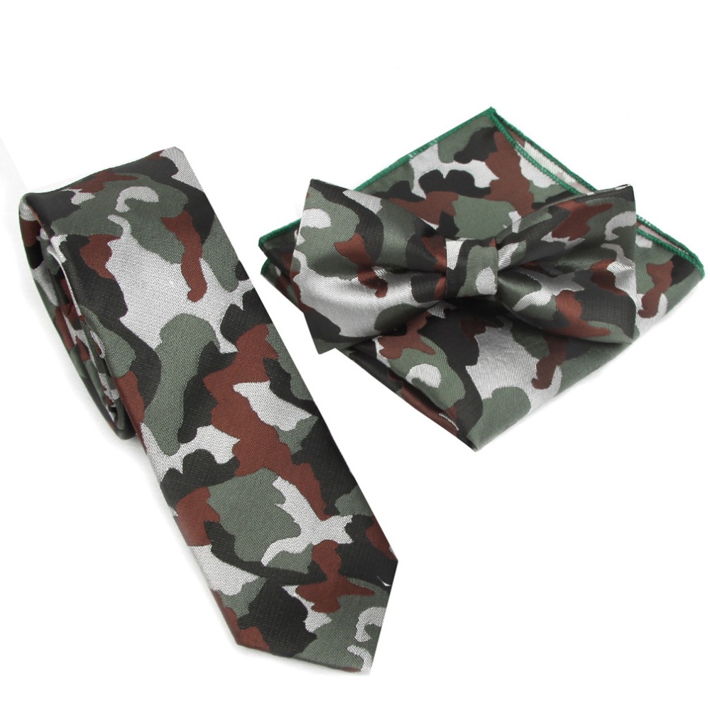 Camouflage Slim Bow Ties Set f - Skinny Tie Men recension och pris
