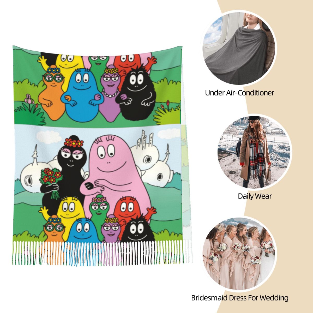 Les Barbapapa Family Shawls Wr - Pashmina Wrap Large recension och pris