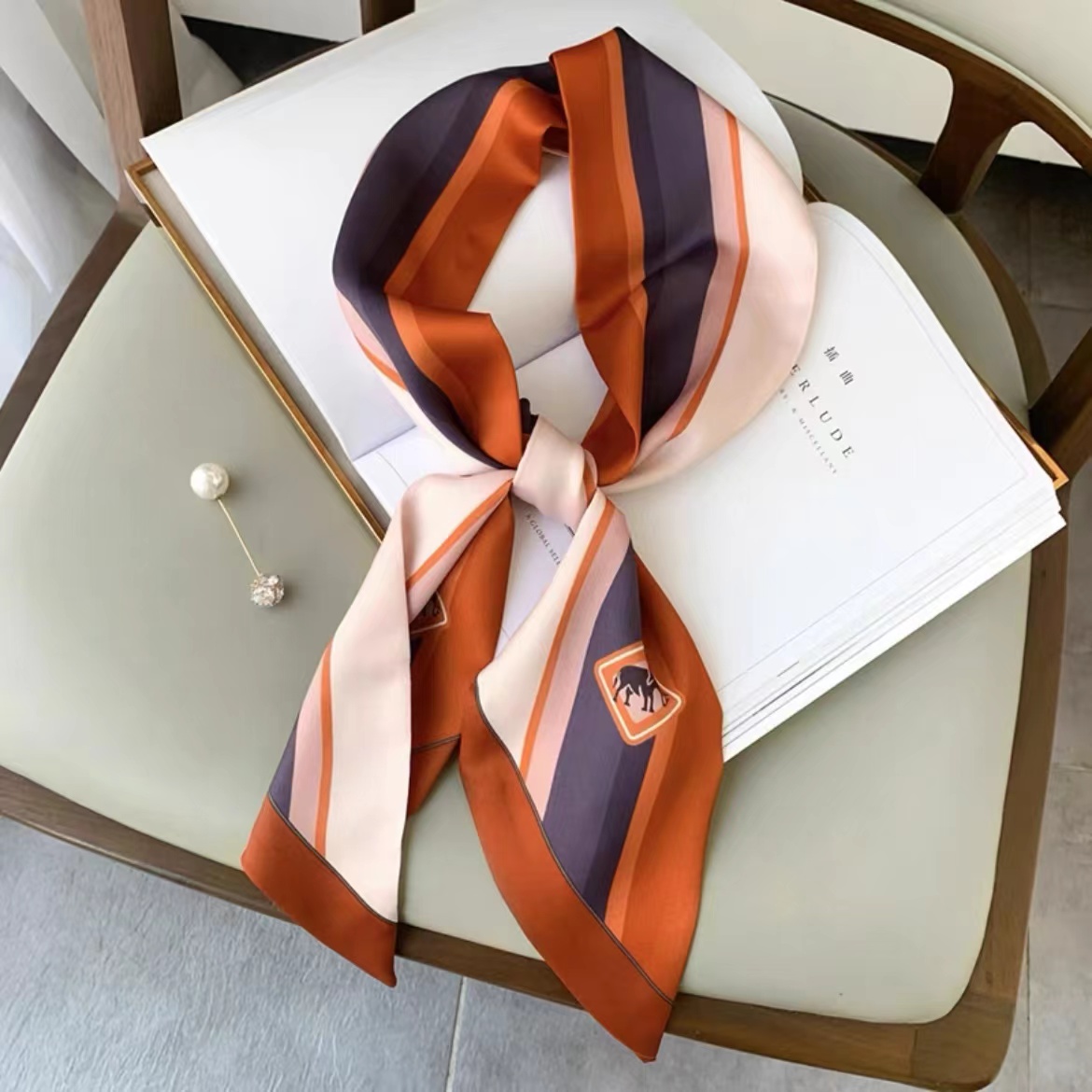Luna&Dolphin Women Wide Skinny - Silk Tie Striped recension och pris