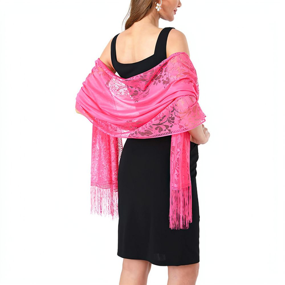 Fashion Floral Lace Shawl For  - Stole Wedding Shawl recension och pris