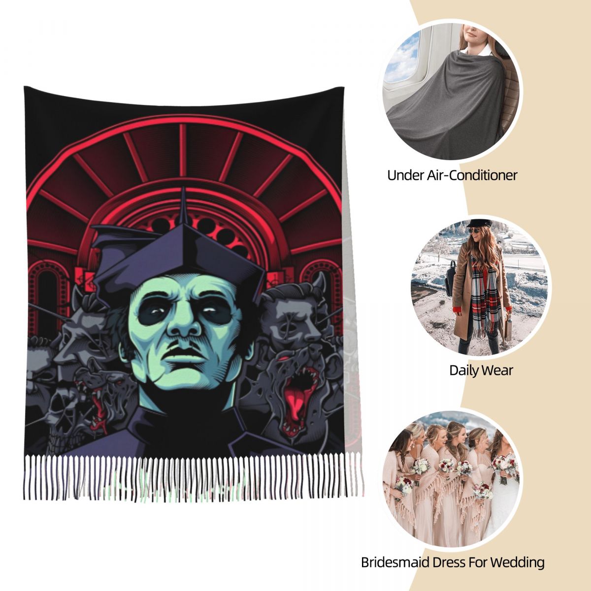 Ghost Band Shawl Wrap for Wome - Pashmina Wrap Large recension och pris