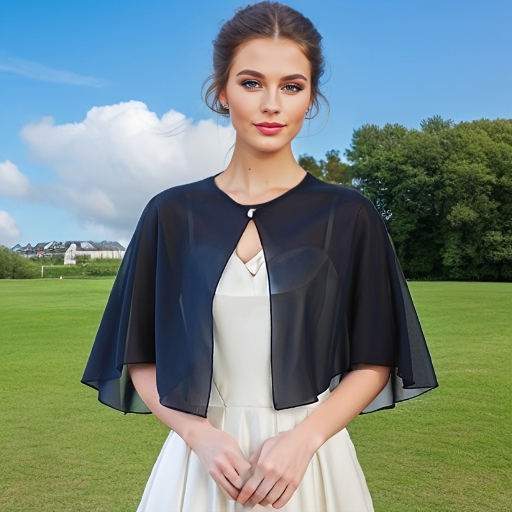 Vintage Sheer Chiffon Capelet  - Stole Wedding Shawl recension och pris